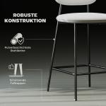 Barstolar 2-pack med Fotstöd och Sammetsöverdrag för Matsal och Bar Ergonomisk och Modern Ljusgrå Stål och Tyg 45 x 49 x 102 cm