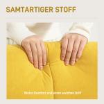 Fåtölj Loungestol Relaxstol med Träben Gul av Sammetslook och Trä för Vardagsrum och Sovrum Stoppad Lässtol