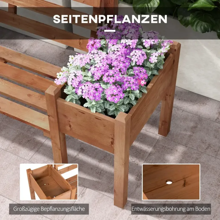 Trädgårdsbänk Balkongbänk Natur av Trä Bänk 2-Sits