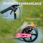 Sparkcykel för Barn med Justerbart Styre och Hopfällbar Design för Lek och Motion Hållbar och Säker Rosa Plast 6-12 år 94 x 36 x 88-103 cm
