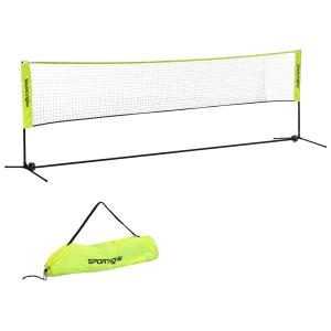 Badmintonnät Tennisnät Gul av Polyester och Metall för Inomhus och Utomhus Vikbart Volleybollnät med Bärväska 103-155 cm
