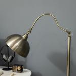 Vintage Golvlampa med Justerbar Vinkel, Mässingsfinish, Brons, 42 x 25,5 x 152 cm