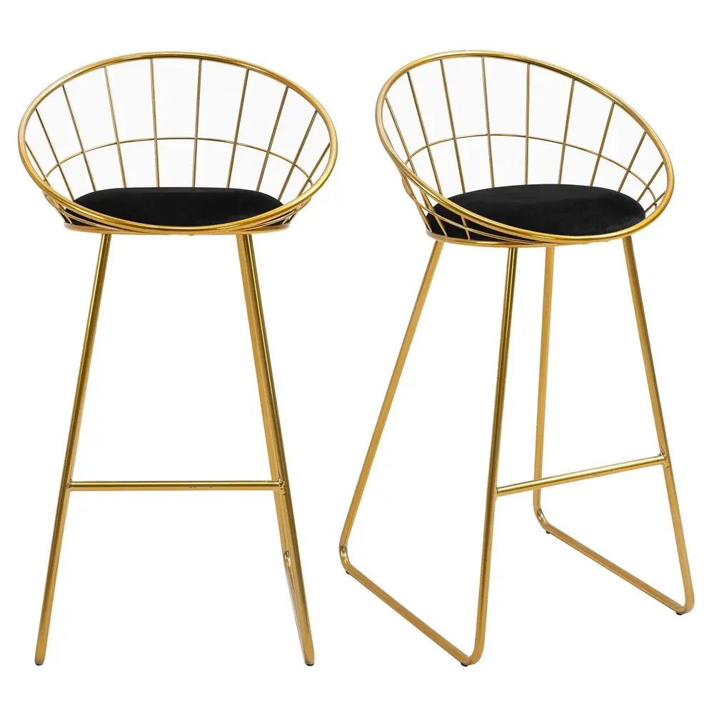 Barstolar i Sammet 2-Pack Köksstolar 52,5 x 47 x 97 Cm