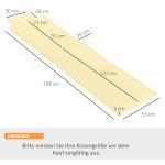 Solstolskudde Trädgårdsstol Kudde Polyester och Bomullsfiber Bekväm och Väderbeständig Krämvit 198 X 53 X 5 Cm