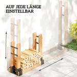 Vedställ för Utomhusbruk 2 Pack Svart Metall för Vedförvaring Justerbar Hållare för Bränsleved Robust Konstruktion Väderbeständig Ordning och Reda