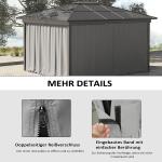 Sidopaneler Sidoväggar Ljusgrå av Polyester för Trädgårdspaviljong 4 Delar med Krokar Ersättningsvägg för Partytält 302 x 205 cm