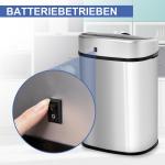 Sopkärl 58 L Automatisk Soptunna med IR-Sensor Rostfritt Stål Hygienisk Silver 40,9 X 28,9 X 68 Cm