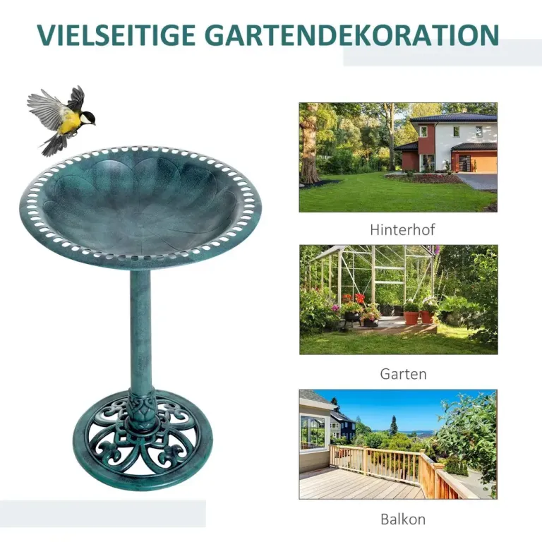 Fågelbad Vilda Grön av Plast Fågelmatare 69,5 cm