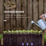 Odlingsbänk i 3 Nivåer, Upphöjd Blomlåda i Granträ, Ergonomisk Odling för Örter och Grönsaker, Brun, 122 x 122 x 51 cm