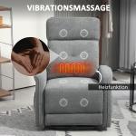Massagestol med Fjärrkontroll, 8 Massagepunkter, Svankvärme och USB-port, Grå