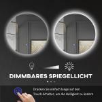 Badrumsspegel Väggspegel Silver av Glas för Badrum LED Belysning med Touch och Anti-Imma 70 x 50 cm