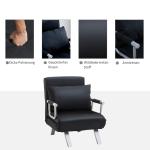 Bäddsoffa 2-Sits Soffa Ljusgrå av Tyg och Metall för Vardagsrum Justerbar med Kuddar Lastkapacitet upp till 150 kg Bekväm Säng