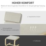 Fåtöljset Relaxstol Krämvit av Linne och Eukalyptus för Vardagsrum Set med 2 Fåtöljer med Pall och Nackstöd 66,5 x 80 x 99 cm