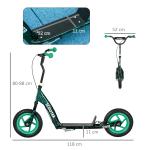 Sparkcykel för Barn med Justerbart Styre och Broms för Lek och Motion Stabil och Lättmonterad Grön Stål 2 Hjul