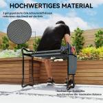 Trädgårdspall för Knäskydd med Dyna och Verktygsväskor för Odling Hållbar och Hopfällbar Grå Metall och Plast 150 kg 58 x 28 x 49 cm