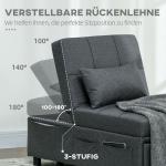 3-i-1 Bekväm Fåtölj, Modern, Linnelook, Inklusive Dyna, upp till 150 kg, Mörkgrå, 65,5 x 104 x 81 cm