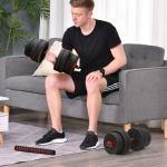 Hantelset 2 i 1 med Justerbara Vikter för Professionell Styrketräning Ergonomisk och Hållbar Svart Stål och Plast 30 kg