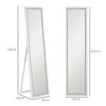 Helfigursspegel Golvspegel Vit av Glas och Aluminium för Sovrum Stående Spegel med LED Belysning 40 x 160 cm