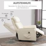 Ståstol TV-Stol Fåtölj med Ståhjälp Elektrisk Liggfunktion Konstläder Beige 80 X 94 X 104 Cm