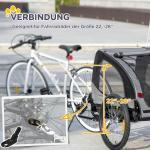 Hundvagn för Cykel med Nätfönster och Universalkoppling för Djurtransport Hållbar och Stabil Svart Stål och Oxford 140 x 71 x 83 cm