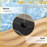 Parasollvikt 4-Pack för Kryssfot, Fyllbara Vikter för Fribärande Parasoll, Stabiliserar Solskyddet med Sand eller Vatten, Svart, 140 kg
