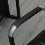 Ergonomisk Chefsstol i Konstläder, Bekväm Kontorsstol med Hög Rygg och Gungfunktion, Stilren Design för Kontor, Svart