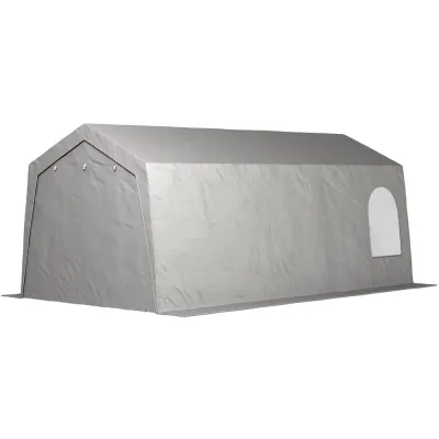 Tältgarage Garagetält Ljusgrå av PE 300 x 600 x 250 cm