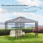 Paviljontak Prisvärd Ljusgrå för Paviljong som Vattentätt Reservtak med Dubbeltak och Dräneringshål för Trädgård 3 x 3 m