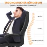 Kontorsstol med Massagefunktion, Höj- och Sänkbar Chefsstol, Ergonomisk Snurrstol, 6 Vibrationspunkter, Brun