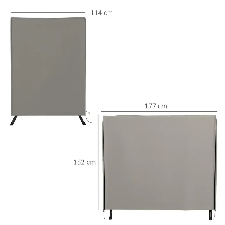 Skyddsöverdrag för Trädgårdsgunga Grå 177 x 114 x 152 cm