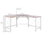 L-Format Hörnskrivbord Modern Design Rymligt Vinkelskrivbord MDF för Hemmakontor Naturlig Träfinish Natur 150 X 150 X 76 Cm