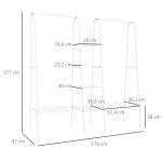 Justerbar Solsäng i Aluminium, Ergonomisk Solstol med 5 Lägen, Väderbeständig Textilene för Trädgård och Pool, Svart, 170 x 60 x 76 cm