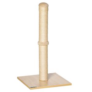 Klöspelare i Sisal med Lekboll, Stabilt Klösträd med Spånskiva, Rolig Aktivitet för Katter, Beige/Ek, 60 cm