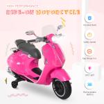 Elmotorcykel för Barn med MP3-musik och Strålkastare, 3–6 År, Konstläder och Metall, Rosa, 108 x 49 x 75 cm