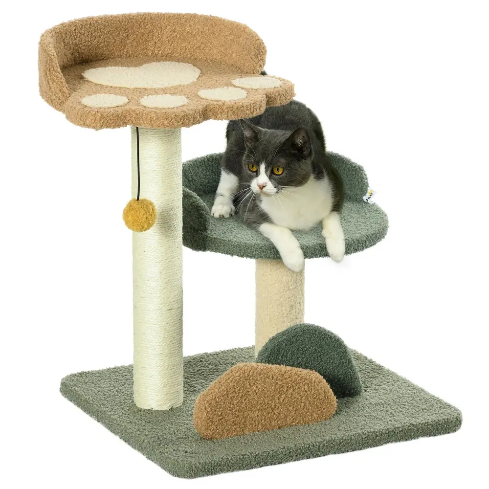 Klöspelare Klösträd Beige av Sisal och Plysch 52 cm