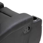 Elektrisk Massagestol med Fjärrkontroll, Bekväm TV-Fåtölj med Värme och Liggfunktion, Mjukt Konstläder för Vardagsrum, Svart, 84 x 92 x 109 cm