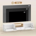 TV-Bänk 200 cm Vit Spånskiva för Vardagsrum Mediamöbel för 90 Tum TV med Lådor och Skåp Modern Design och Stor Förvaringsyta