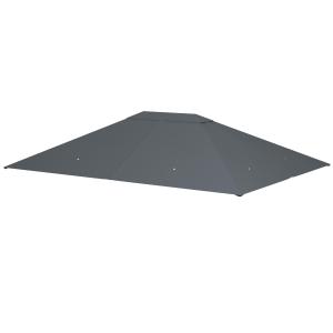 Ersättningstak Paviljongtak Vattenavvisande Mörkgrå av Polyester för Trädgård Solskydd och Reservdelar 180 g/m² 4 x 3 m