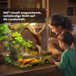 Terrarium Reptilbox Svart av Metall och Glas för Reptiler 120 l Box med Ventilationsöppning och Lås 45 x 45 x 60 cm