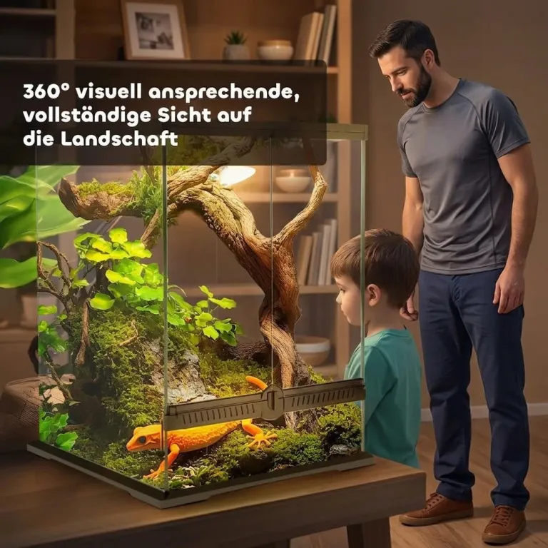 Terrarium Reptilbox Svart av Metall 45 x 45 x 60 Cm