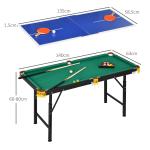 Spelbord Multispelbord Grön av Stål och MDF för Barn och Vuxna 2-i-1 Bordtennis och Biljard Multifunktionell 140 x 63 x 60-80 cm