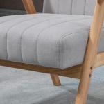 Öronlappsfåtölj i Ljusgrått Tyg, Bekväm Relaxstol med Armstöd, Elegant Loungestol i Skandinavisk Design, Ljusgrå, 64 x 70 x 72 cm