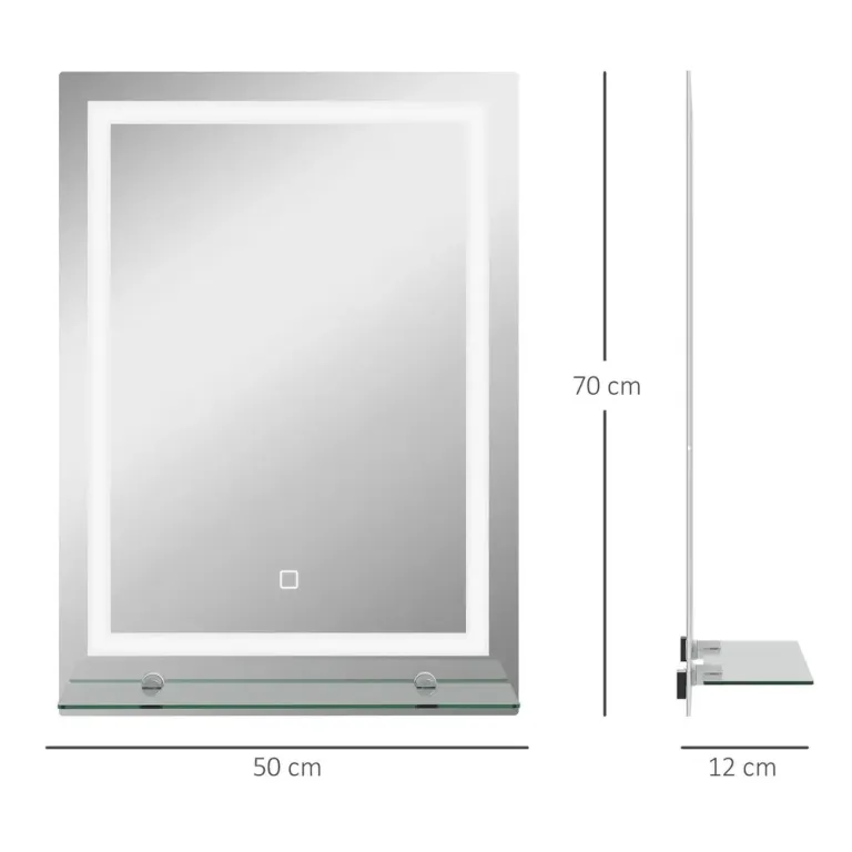 Badrumsspegel Väggspegel Silver av Glas 50 x 70 cm