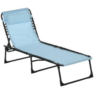 Solsäng Prisvärd Turkos Metall för Trädgård och Pool med Hopfällbar Design och Andningsbart Tyg Stabil Konstruktion för Vila 189 x 58 x 30 cm