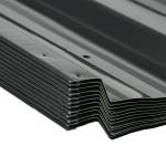 Takplåt 12-pack Trapetsplåt för Takbeklädnad och Väderskydd Hållbar och Väderbeständig Mörkgrå Galvaniserat Stål 129 x 45 cm
