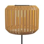 Solträdgårdslampa i Rattanstil, Automatisk Tändning, LED, Väderbeständig, Metallram, Svart/Gul, Ø34 x 130 cm