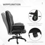 Kontorsstol Höj- och Sänkbar med Vippfunktion Ergonomisk 360° Vridbar med Armstöd Konstläder Svart 76 X 80 X 118-124 Cm
