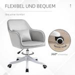 Snurrbar Massagestol för Kontor, Ergonomisk Skrivbordsstol med Ländkudde, Bekväm Arbetsstol med Massagefunktion, Grå