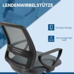 Ergonomisk Kontorsstol med Armstöd, Justerbart Fotstöd och Mesh-överdrag, Grå