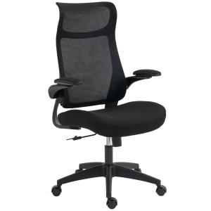 Kontorsstol Ergonomisk med Nackstöd Svart Mesh och Plast för Hemmakontor Skrivbordsstol med 3D Armstöd och Gungfunktion Andningsbar Rygg
